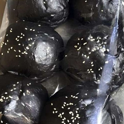 Black Charcoal Burger Buns (60g, Pack of 6)